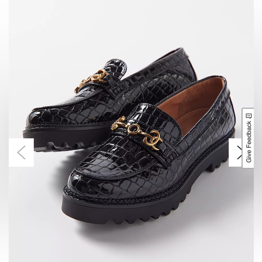 Circus by Sam Edelman Black Croc-Embossed Loafers NWOT size 91/2 -10 fit